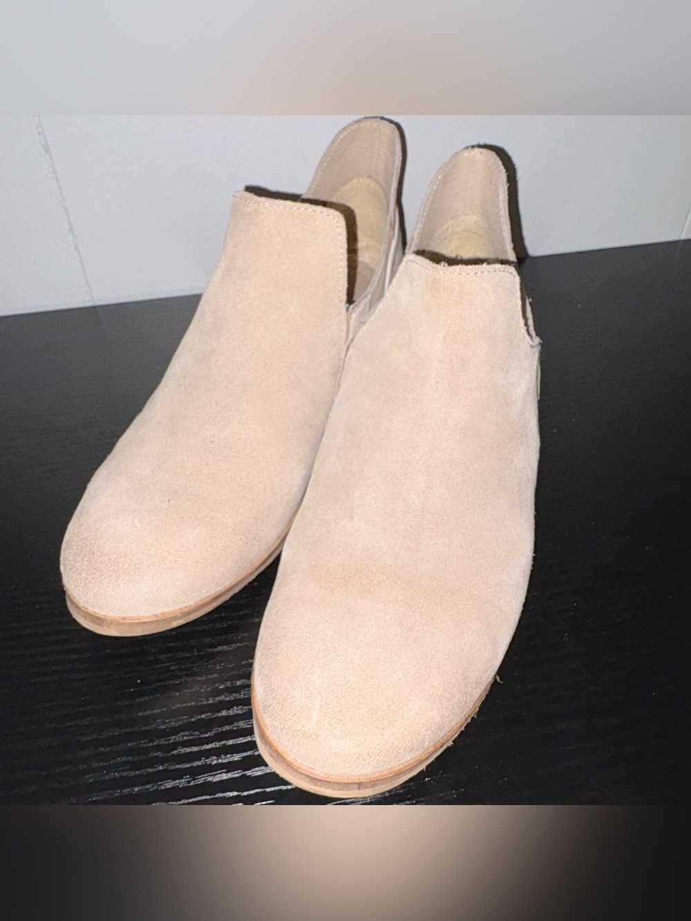 Diba True Make Up Suede Leather Ankle Booties Natural Size 8.5